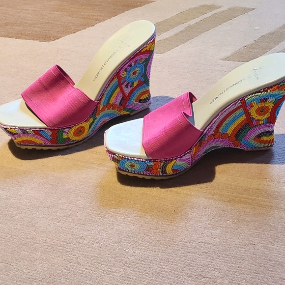 Donald J. Pliner Shoes - Lisa for Donald J Pliner colorful beaded wedges
